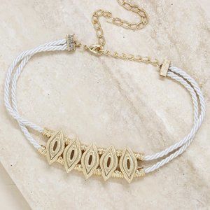 Ettika Industrial Choker in Cream/Gold